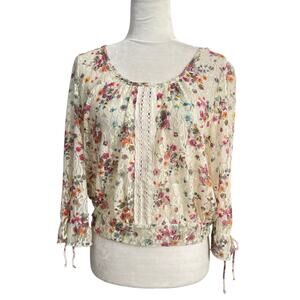 American Rag Women's Lace Floral Blouse Size Medium